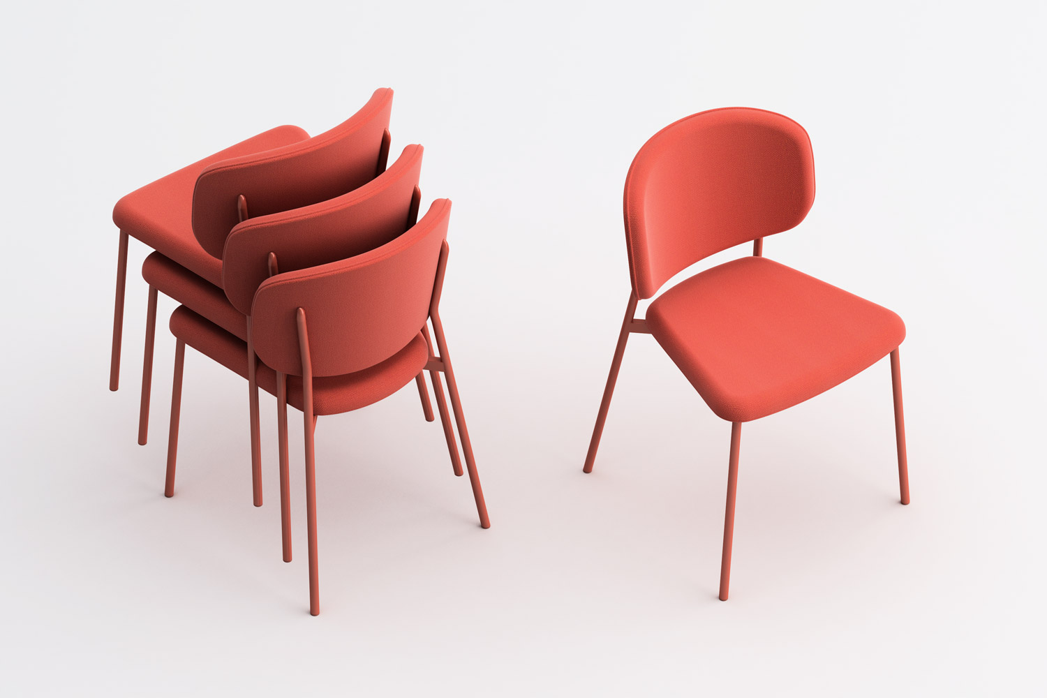 Wround stackable chair, sedia impilabile